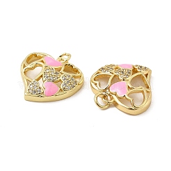 Настоящие позолоченные кулоны из латуни с микропаве&nbsp;KK-E068-VB214-1