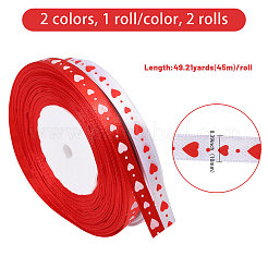2 rollo de cinta de poliéster con estampado de corazones de 2 colores&nbsp;OCOR-CA0001-34
