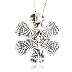Antik versilbert Legierung Emaille Blumenanhänger&nbsp;LS-ENAM-N021-04