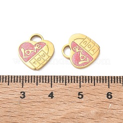 Pendentifs en acier inoxydable 304 émaillé pour la Saint-Valentin&nbsp;STAS-B142-06G