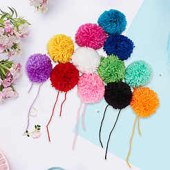 12 Stück 12 Farben DIY Craft Polyester Pom Pom Ball&nbsp;AJEW-CY0002-94