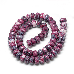 Chapelets de perle en jade d'un océan blanc synthétique&nbsp;G-S257-5x10mm-09