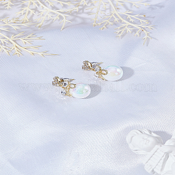 1 пара серег-гвоздиков из сплава со стразами&nbsp;EJEW-LP0004-94