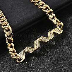 Bracelets en laiton à maillons en zircone cubique transparent&nbsp;BJEW-F498-03A-G