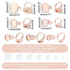 14 stücke flache runde einstellbare 304 edelstahl finger ringe komponenten&nbsp;DIY-UN0002-75