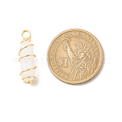 Colgantes puntiagudos de doble terminal de jade blanco natural&nbsp;PALLOY-JF01685-05
