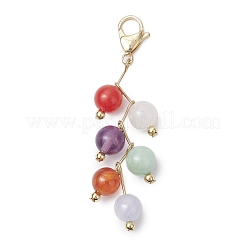 Colgantes de amatista natural redonda&nbsp;HJEW-JM02693-02