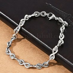 Браслеты из нержавеющей стали 304 с бесконечными звеньями для женщин и мужчин&nbsp;BJEW-F488-53A-P