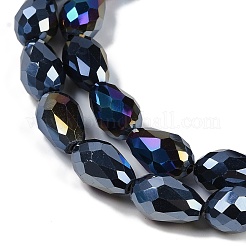 Непрозрачные однотонные гальванические стеклянные бусины&nbsp;EGLA-N013-P8mm-B01