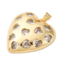 Pendentifs avec zircon cubiques à micro-pavés en laiton&nbsp;KK-U076-16G-01
