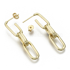 Clous d'oreilles avec pendentif en laiton&nbsp;EJEW-S201-225G-NF