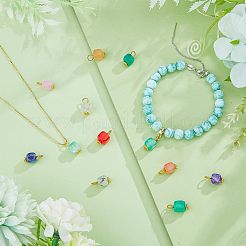 100 шт. подвески из натурального агата 5 цветов&nbsp;FIND-FH0005-15