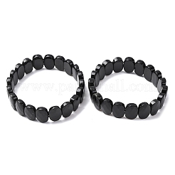 Pulseras elásticas de obsidiana natural con cuentas facetadas para mujer&nbsp;BJEW-K251-07J