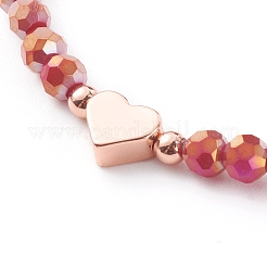 Круглые браслеты из стеклянных бусин с гальванической огранкой&nbsp;BJEW-JB06124