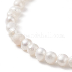 Collana di perle naturali con perline con chiusura in ottone per le donne&nbsp;NJEW-JN04057