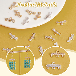 24 шт. 2-цветный сплав микропаве прозрачный кубический цирконий звенья компонента люстры&nbsp;FIND-PH0021-03