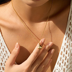 Collares con colgante geométrico de cadena de cable con micro pavé de circonita cúbica transparente de latón para mujer&nbsp;WG4F4F3-01
