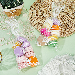 100 шт. Рождественские снежинки напечатаны целлофановые пакеты для упаковки конфет&nbsp;ABAG-GF0001-41A