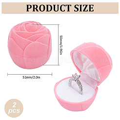 Boîtes à bijoux en velours rose&nbsp;LS-CON-WH0092-63A
