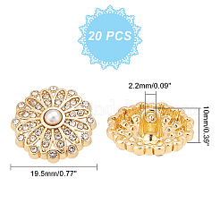 Botones de rhinestone de aleación de 1 orificio&nbsp;DIY-GA0003-62