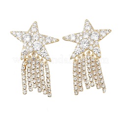 Серьги-гвоздики из циркония&nbsp;EJEW-D301-06G-02