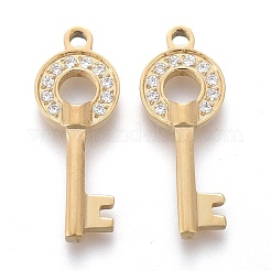 Подвески из хирургической нержавеющей стали 316 с микропаве из прозрачного кубического циркония&nbsp;X-STAS-I164-031G