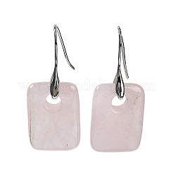 Naturali Quarzo Rosa ciondola&nbsp;EJEW-C119-02P-09