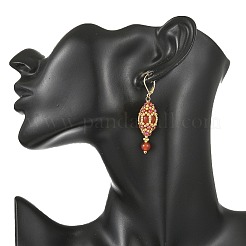 Orecchini da donna in corniola naturale con chiusura a leva&nbsp;EJEW-MZ00785-01