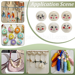 144 шт. 6 вида деревянных бусин с принтом&nbsp;WOOD-PH0003-68