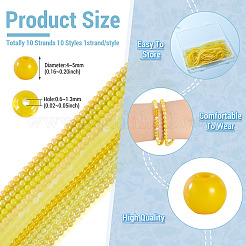 10 нити 10 стилей гальванизированные непрозрачные стеклянные бусины нити&nbsp;GLAA-TA0003-60