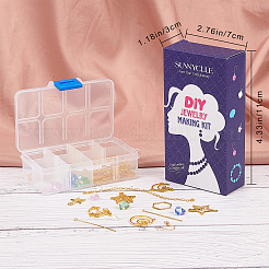 Kits de fabrication de boucles d'oreilles étoiles et lune à faire soi-même&nbsp;DIY-SC0013-57