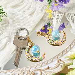 2 шт. подвесные украшения из акрила и смолы с имитацией жемчуга и сплава&nbsp;HJEW-TAC0114