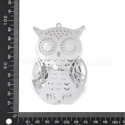 Подвески-шармы в виде совы из нержавеющей стали 304 с кристаллами и стразами&nbsp;STAS-H236-09P