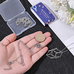 6 шт. 2 стиля плетеная цепь из нержавеющей стали макраме мешочек пустой держатель для камня кулон ожерелье изготовление&nbsp;NJEW-SC0001-46