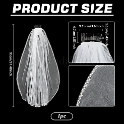 Voiles de mariée longs en dentelle d'organza&nbsp;AJEW-WH0596-963A