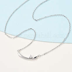 925 подвеска в виде лодки из стерлингового серебра с прозрачными микрофибриллами и паве из кубического циркония для женщин&nbsp;NJEW-D315-02P