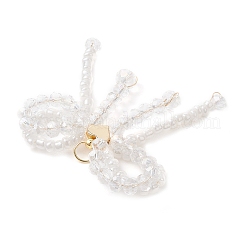 Бант из стеклянного бисера с подвесками в виде сердечек&nbsp;PALLOY-MZ01162-02