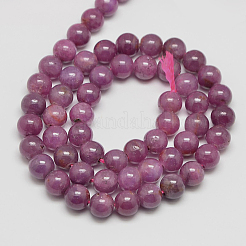 Pietra preziosa naturale perle tonde rubino fili&nbsp;G-O017-10mm-06