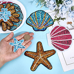 16 шт. 4 стильных самоклеящихся заплаток из полиэстера и пайеток&nbsp;PATC-ME0001-28