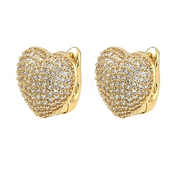 Boucles d'oreilles créoles en laiton zircon cubique micro pavé&nbsp;EJEW-C182-03G