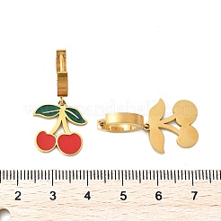 Серьги-кольца из нержавеющей стали 304 с эмалью&nbsp;EJEW-M080-01G