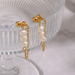 Овальные серьги-гвоздики с цепочкой и кисточкой из нержавеющей стали 304&nbsp;BJ9106