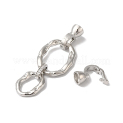 Реечное покрытие латунь микро паве прозрачный кубический цирконий складные застежки&nbsp;KK-A222-10P