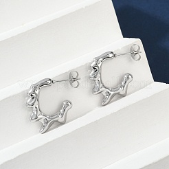 Не тускнеющие серьги-гвоздики из нержавеющей стали марки 304 с каплями плавления&nbsp;EJEW-E199-08P