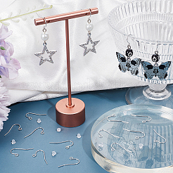 200 шт. латунные крючки для сережек с 200 шт. пластиковыми гайками&nbsp;FIND-BBC0015-81