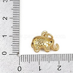 Breloques éléphant en laiton micro pavé de zircones cubiques&nbsp;KK-D409-41G-D