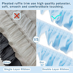 4 mètre de ruban de dentelle froissée en polyester&nbsp;OCOR-TA0004-18C