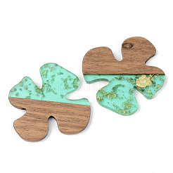 Pendentifs en résine transparente et bois de noyer&nbsp;RESI-S389-052A-B02