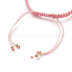 Fabricación de pulsera de cordón de poliéster trenzado ajustable&nbsp;AJEW-JB00760-05