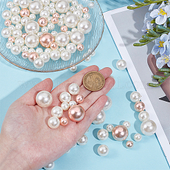 150 шт. 3 стиля АБС пластик имитация жемчуга круглые бусины&nbsp;KY-SP0001-62